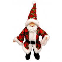 Mini Papai Noel Vermelho Paete Verde Decoração De Natal Luxo