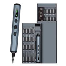 Mini Parafusadeira Elétrica Recarregável de Precisão 68 em 1, 64 Bits e 4 Acessórios Mini Parafusadeira Elétrica Recarregável de Precisão 68 em 1, 64 Bits e 4 Acessórios