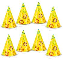 Mini Party Hats Unique Cocomelon, pacote com 8 para crianças