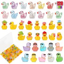 Mini patos de resina Bingcute 120 peças multicoloridas Mini patos de resina Bingcute 120 peças multicoloridas