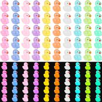 Mini patos de resina luminosa, 100 unidades para artesanato, decoração de casa de bonecas