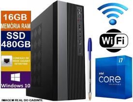 Mini PC Computador CPU desktop Intel Core I7 16GB Memória ram SSD 480GB Win10 pro