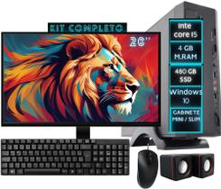 Mini Pc Home Office Computador Cpu Desktop Completo Intel Core I5 4GB SSD 480GB Monitor HDMI 20' DC Mini Pc Home Office Computador Cpu Desktop Completo Intel Core I5 4GB SSD 480GB Monitor HDMI 20' DC