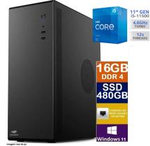 Mini Pc slim Intel Core I5 11500 11ª geração ram 16gb ddr4 ssd 480gb NVME WIN11 PRO