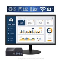 Mini pc TOB i3-4012y com 8gb ram com 120gb ssd Wi-fi e Monitor 21.5”