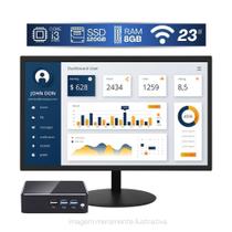 Mini pc TOB i3-4012y com 8gb ram com 120gb ssd Wi-fi e Monitor 23”