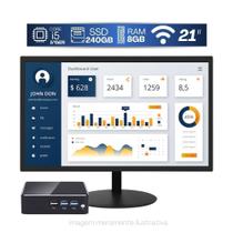 Mini pc tob i5-5200u com 8gb de memória ssd 240gb e wifi + monitor 21.5”