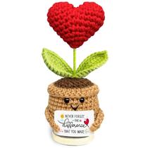 Mini pelúcia de crochê Heart Flowers, presente de aposentadoria de agradecimento Mini pelúcia de crochê Heart Flowers, presente de aposentadoria de agradecimento