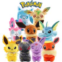 Mini Pelúcias de Pokémon - Evoluções do Eevee - Sylveon, Vaporeon, Espeon, Leafeon, Umbreon, Flareon, Jolteon