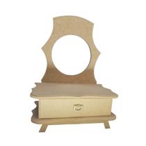 Mini Penteadeira com Espelho e 1 Gaveta 23cm Mdf Madeira