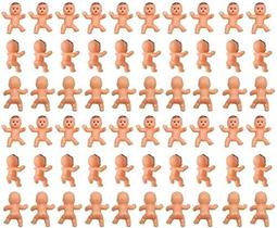 Mini pérola dourada para bebês de plástico para chá de bebê, 60 unidades