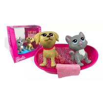 Mini Pets Da Barbie - Hora Do Banho - Mini Gata e Mini Taffy - Mattel Mini Pets Da Barbie - Hora Do Banho - Mini Gata e Mini Taffy - Mattel