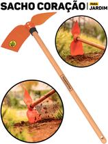 Mini Picareta Sacho Coração Tramontina 60cm Aço Carbono Cabo Madeira P/ Jardinagem Horta E Plantio