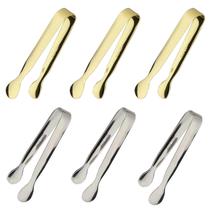 Mini pinças de gelo Sunenlyst de 10,8 cm em aço inoxidável, conjunto de 6