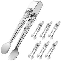 Mini pinças de servir HINMAY, conjunto de 6 em aço inoxidável prateado