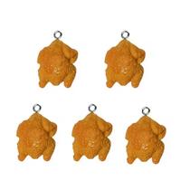 Mini Pingentes de Frango Frito em Resina Acessórios DIY para Brincos, Chaveiros e Joias Criativas Mini Pingentes de Frango Frito em Resina Acessórios DIY para Brincos, Chaveiros e Joias Criativas
