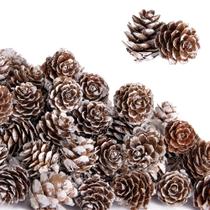 Mini pinhas de Natal Deloky 150 unidades de madeira natural marrom
