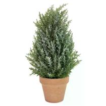 Mini pinheiro natalino vaso verde e marrom 30cm