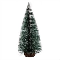 Mini Pinheiro Nevado Com Base Enfeite Natalino Verde 25Cm