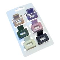 Mini Piranha de Cabelo Colorida Quadrada Kit com 6 Unidades