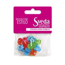 Mini Piranha de Cabelo Sveda hair Colorida 10 Unidades