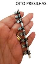 Mini piranha presilha de cabelo infantil de brilho com 8