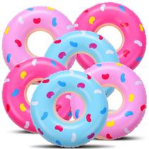 Mini piscina inflável de donuts Civaner, pacote com 6, flutua 32 cm Mini piscina inflável de donuts Civaner, pacote com 6, flutua 32 cm