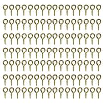 Mini Pitão Gancho Rosqueável Dourado 9mm Para Artesanato Com 100 Unidades