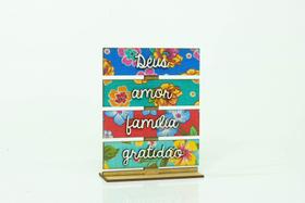 Mini Placa Deus Amor Família Gratidão 15X11X4CM Mini Placa Deus Amor Família Gratidão 15X11X4CM