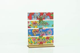 Mini Placa Empatia Sabedoria Resiliência Gratidão 15X11X4CM Mini Placa Empatia Sabedoria Resiliência Gratidão 15X11X4CM