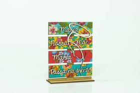 Mini Placa Maria Nossa Mãe Maria Passa na frente 15X11X4CM Mini Placa Maria Nossa Mãe Maria Passa na frente 15X11X4CM