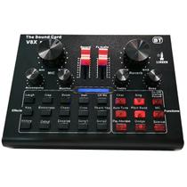 Mini Placa Mixadora Gravadora de Som V8X Pro Live Sound 15 Efeitos Sonoros GT956 Lorben