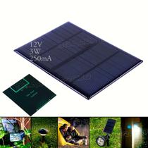 Mini Placa Painel Solar Fotovoltaica 12V 3w 250mA 145x145mm