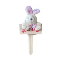 Mini Placa Patinhas Coelho de Páscoa com Laço Rosa - 18cm - 1 unidade - Rizzo