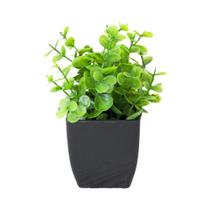 Mini Planta Artificial De Eucalipto Em Vaso Preto Para Decoração De Interiores, Escritórios, Casas