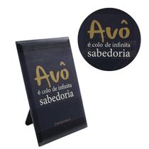 Mini Plaquinha de Vidro Avô é Colo de Infinita Sabedoria