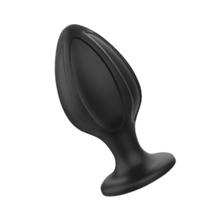 Mini Plug Anal Preto Em Silicone Ponta Formato de Fendas 6x3 Cm