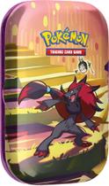 Mini Pokémon Tin TCG Scarlet e Violet Zoroark com 2 reforços