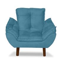 Mini Poltrona Cadeira Infantil de Criança Suede Azul Claro Pés Palito - Sonho das Poltronas