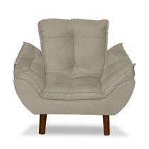 Mini Poltrona Cadeira Infantil de Criança Suede Bege Pés Palito Mini Poltrona Cadeira Infantil de Criança Suede Bege Pés Palito