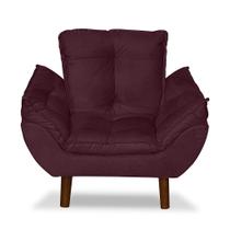 Mini Poltrona Cadeira Infantil de Criança Suede Bordo Pés Palito Mini Poltrona Cadeira Infantil de Criança Suede Bordo Pés Palito