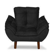 Mini Poltrona Cadeira Infantil de Criança Suede Preto Pés Palito Mini Poltrona Cadeira Infantil de Criança Suede Preto Pés Palito