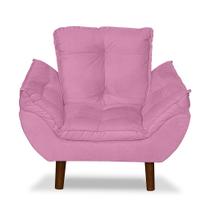 Mini Poltrona Cadeira Infantil de Criança Suede Rosê Pés Palito - Sonho das Poltronas