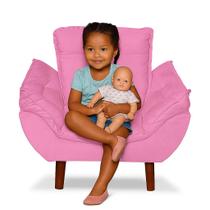 Mini Poltrona Cadeira Infantil de Criança Suede Rosê Pés Palito Mini Poltrona Cadeira Infantil de Criança Suede Rosê Pés Palito