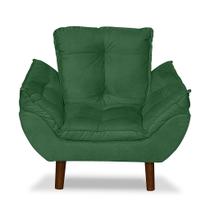 Mini Poltrona Cadeira Infantil de Criança Suede Verde Pés Palito