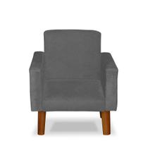 Mini Poltrona Cadeira Infantil Nina de Criança Suede Cinza Escuro Pés Palito Mini Poltrona Cadeira Infantil Nina de Criança Suede Cinza Escuro Pés Palito