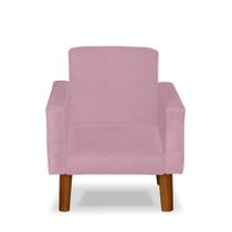 Mini Poltrona Cadeira Infantil Nina de Criança Suede Rosa Bebê Pés Palito