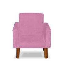 Mini Poltrona Cadeira Infantil Nina de Criança Suede Rosa Pés Palito Mini Poltrona Cadeira Infantil Nina de Criança Suede Rosa Pés Palito