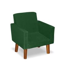 Mini Poltrona Cadeira Infantil Nina de Criança Suede Verde marrom Pés Palito Mini Poltrona Cadeira Infantil Nina de Criança Suede Verde marrom Pés Palito