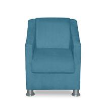 Mini Poltrona Cadeira Infantil Tilla De Criança Suede Azul Tiffany